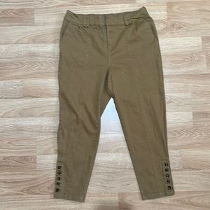 Who What Wear High Rise Tan khaki Pants Trousers with button detail size 16